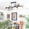 Koyoto Plafondlamp, Kogellampje Amber, Duidelijk, Rookkleurig, 8-lichts