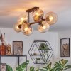 Koyoto Plafondlamp, Kogellampje Amber, Duidelijk, Rookkleurig, 8-lichts