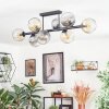 Ripoll Plafondlamp, Kogellampje Amber, Duidelijk, Rookkleurig, 8-lichts
