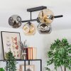 Ripoll Plafondlamp, Kogellampje Amber, Duidelijk, Rookkleurig, 5-lichts