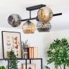 Ripoll Plafondlamp, Kogellampje Amber, Duidelijk, Rookkleurig, 5-lichts