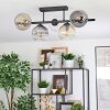 Ripoll Plafondlamp, Kogellampje Amber, Duidelijk, Rookkleurig, 5-lichts