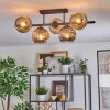 Ripoll Plafondlamp, Kogellampje Amber, Rookkleurig, 5-lichts