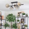 Ripoll Plafondlamp, Kogellampje Amber, Duidelijk, Rookkleurig, 5-lichts