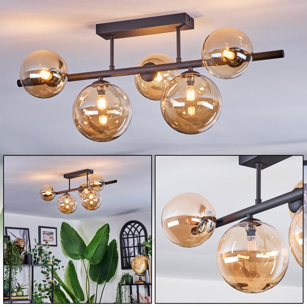 Chehalis Plafondlamp, Kogellampje Amber, 5-lichts main product photo