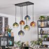 Koyoto Hanglamp, Kogellampje, Hanglamp Blauw, Groen, Duidelijk, Koperkleurig, 6-lichts
