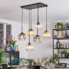 Koyoto Hanglamp, Kogellampje, Hanglamp Amber, Duidelijk, Rookkleurig, 6-lichts