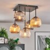 Ripoll Plafondlamp, Kogellampje Amber, Duidelijk, Rookkleurig, 5-lichts
