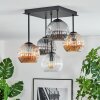 Ripoll Plafondlamp, Kogellampje Amber, Duidelijk, Rookkleurig, 5-lichts