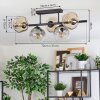 Ripoll Plafondlamp, Kogellampje Amber, Duidelijk, Rookkleurig, 5-lichts