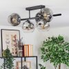 Ripoll Plafondlamp, Kogellampje Chroom, Duidelijk, Rookkleurig, 5-lichts