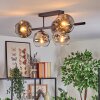 Ripoll Plafondlamp, Kogellampje Chroom, Duidelijk, Rookkleurig, 5-lichts