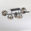 Ripoll Plafondlamp, Kogellampje Chroom, Duidelijk, Rookkleurig, 5-lichts