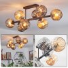 Ripoll Plafondlamp, Kogellampje Amber, Rookkleurig, 8-lichts