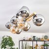 Koyoto Plafondlamp, Kogellampje Goud, Zwart, 10-lichts