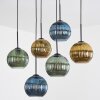Koyoto Hanglamp, Kogellampje, Hanglamp Blauw, Goud, Groen, 6-lichts