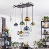 Koyoto Hanglamp, Kogellampje, Hanglamp Blauw, Goud, Groen, Duidelijk, 6-lichts