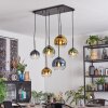 Koyoto Hanglamp, Kogellampje, Hanglamp Blauw, Goud, Groen, Duidelijk, 6-lichts