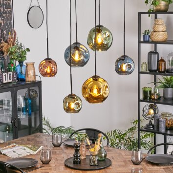 Ripoll Hanglamp, Kogellampje, Hanglamp Blauw, Goud, Groen, Koperkleurig, 6-lichts Ripoll Hanglamp, Kogellampje, Hanglamp Blauw, Goud, Groen, Koperkleurig, 6-lichts
