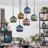 Koyoto Hanglamp, Kogellampje, Hanglamp Blauw, Goud, Groen, Koperkleurig, 6-lichts