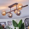 Chehalis Plafondlamp, Kogellampje Amber, Rookkleurig, 5-lichts