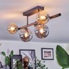 Chehalis Plafondlamp, Kogellampje Amber, Rookkleurig, 5-lichts