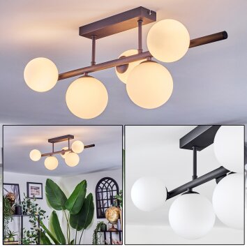 Chehalis Plafondlamp, Kogellampje Wit, 5-lichts Chehalis Plafondlamp, Kogellampje Wit, 5-lichts