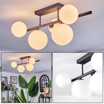 Chehalis Plafondlamp, Kogellampje Wit, 5-lichts Chehalis Plafondlamp, Kogellampje Wit, 5-lichts