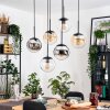 Gastor Hanglamp, Kogellampje, Hanglamp Amber, Chroom, Duidelijk, Rookkleurig, 6-lichts