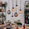 Gastor Hanglamp, Kogellampje, Hanglamp Amber, Duidelijk, Rookkleurig, 6-lichts