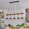 Koyoto Hanglamp, Kogellampje, Hanglamp Natuurlijke kleuren, Zwart, 5-lichts