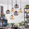 Koyoto Hanglamp, Kogellampje, Hanglamp Amber, Rookkleurig, 6-lichts