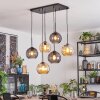 Koyoto Hanglamp, Kogellampje, Hanglamp Amber, Rookkleurig, 6-lichts