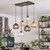Koyoto Hanglamp, Kogellampje, Hanglamp Amber, Duidelijk, Rookkleurig, 6-lichts