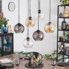 Koyoto Hanglamp, Kogellampje, Hanglamp Amber, Duidelijk, Rookkleurig, 6-lichts