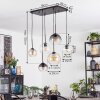 Koyoto Hanglamp, Kogellampje, Hanglamp Amber, Duidelijk, Rookkleurig, 6-lichts