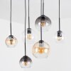 Koyoto Hanglamp, Kogellampje, Hanglamp Amber, Duidelijk, Rookkleurig, 6-lichts
