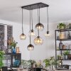 Koyoto Hanglamp, Kogellampje, Hanglamp Amber, Duidelijk, Rookkleurig, 6-lichts