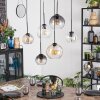 Koyoto Hanglamp, Kogellampje, Hanglamp Amber, Duidelijk, Rookkleurig, 6-lichts