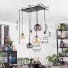 Koyoto Hanglamp, Kogellampje, Hanglamp Amber, Duidelijk, Rookkleurig, 6-lichts