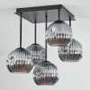 Ripoll Plafondlamp, Kogellampje Rookkleurig, 5-lichts