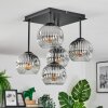 Ripoll Plafondlamp, Kogellampje Chroom, Duidelijk, Rookkleurig, 5-lichts