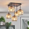 Ripoll Plafondlamp, Kogellampje Amber, Duidelijk, 5-lichts