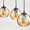 Koyoto Hanglamp, Kogellampje, Hanglamp Natuurlijke kleuren, Zwart, 5-lichts
