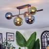 Chehalis Plafondlamp, Kogellampje Blauw, Groen, Koperkleurig, 5-lichts