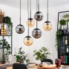 Gastor Hanglamp, Kogellampje, Hanglamp Amber, Rookkleurig, 6-lichts