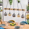 Ripoll Hanglamp, Kogellampje, Hanglamp Natuurlijke kleuren, Zwart, 5-lichts