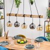 Ripoll Hanglamp, Kogellampje, Hanglamp Natuurlijke kleuren, Zwart, 5-lichts