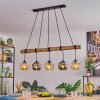 Ripoll Hanglamp, Kogellampje, Hanglamp Natuurlijke kleuren, Zwart, 5-lichts