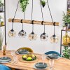 Ripoll Hanglamp, Kogellampje, Hanglamp Natuurlijke kleuren, Zwart, 5-lichts